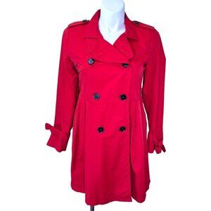 GAP RED DOUBLE BREASTED RAIN COAT - MEDIUM
